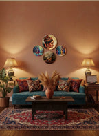 Divine Melody Wall Plates Set of 4 | Modern Indian Mythology & Music Decor