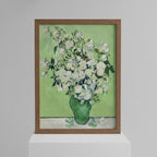 Van Gogh White Roses Art Print | Classic Floral Impressionist Wall Decor | Masterpiece Reproduction Framed Poster