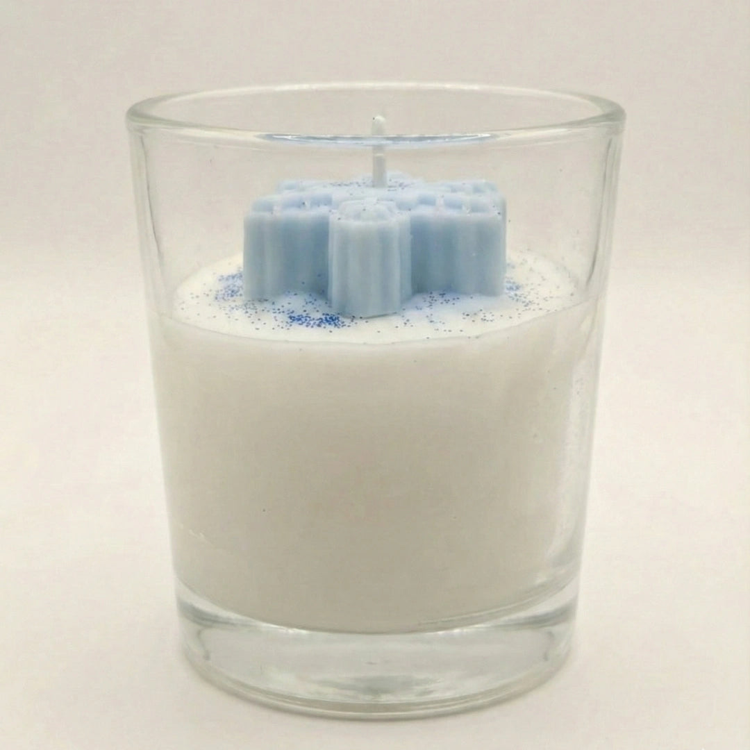 Snowflake Frost Scented Glass Candle | Perfume Candles for Home Decor | Candles for Home Decoration Fragrance