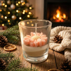 Blush Daisy Designer Glass Candle | Soy Wax Scented Candle – Achyuti Decor