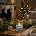 Snowflake Frost Scented Glass Candle | Perfume Candles for Home Decor | Candles for Home Decoration Fragrance