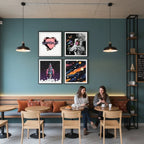 Aesthetic Space & Astronaut Wall Art Set of Four | Cosmic Galaxy Print Frames for Bedroom/Teen Decor