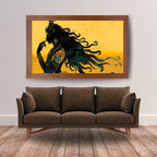 Divine Shiva Silhouette Wall Art – 2x4 ft Mystical Indian God Canvas | Abstract Spiritual Painting | Made in India
