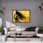 Divine Shiva Silhouette Wall Art – 2x4 ft Mystical Indian God Canvas | Abstract Spiritual Painting | Made in India