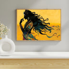 Divine Shiva Silhouette Wall Art – 2x4 ft Mystical Indian God Canvas | Abstract Spiritual Painting | Made in India