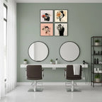 Set of 4 Framed Floral Portrait Wall Art | Aesthetic Minimalist Couple Prints