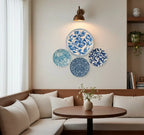 Classic Blue Floral & Pattern Wall Plate Set of 4