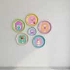 Retro Cocktail Wall Plate Decor Set of 6 | Fun Kitchen & Bar Cart Art