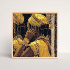 Golden Elegance Indian Woman Wall Art – 3x3 ft Luxury Canvas | Gold Textured Modern Decor | Made in India