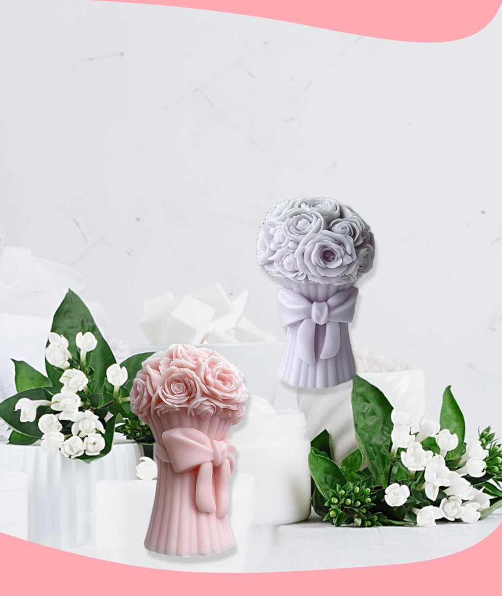 Handmade White Floral Soy Wax Candle – Flower-Shaped Decorative Candle