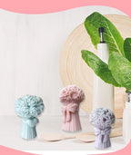 Handmade White Floral Soy Wax Candle – Flower-Shaped Decorative Candle