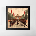 India Gate Republic Day Parade Wall Art – 3x3 ft Patriotic Army March Canvas | Indian Armed Forces Illustration | Made in India