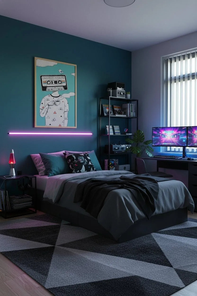 'Nostalgia Mixtape' Illustrated Print | Retro Cassette Head Pop Art for Indie, Aesthetic & Gen Z Decor