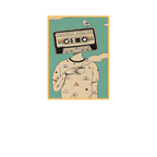 'Nostalgia Mixtape' Illustrated Print | Retro Cassette Head Pop Art for Indie, Aesthetic & Gen Z Decor