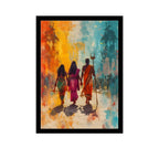 Pilgrimage Journey Wall Art – 3x2 ft Devotional Indian Canvas | Spiritual Yatra Painting | Made in India