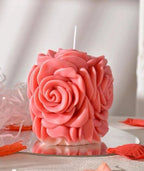 Rose Candle I 3D Flower Basket Cylindrical Candles I Special for Valentine's Day I for Handmade Ornament Chocolate, Cake Décor
