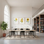 Bright & Cheerful Sunflower Art Frame Set of Three | Modern Floral Wall Decor Prints