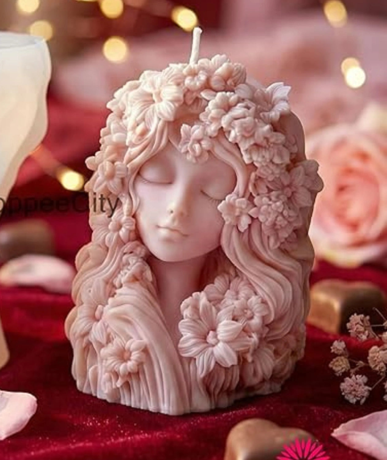 Woman Face Flower Candle for Home Decoration, Aromatherapy Candle Gifts Baskets for Valentine’s Day Anniversary Christmas, and Thanksgiving