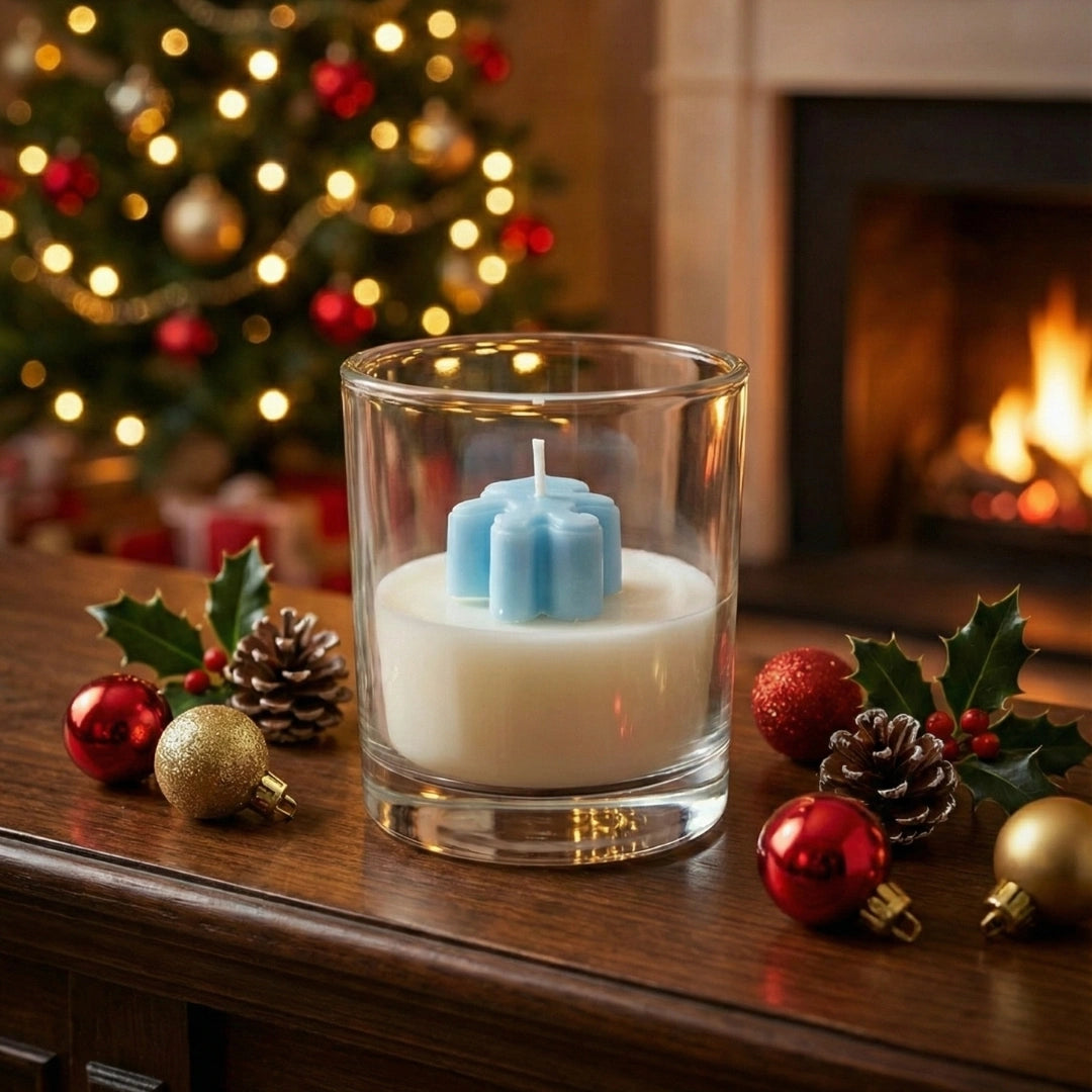 Gingerbread Frost Designer Glass Candle – Premium Soy Wax Scented Candle for Christmas Décor & Gifting
